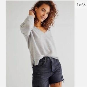 FREE PEOPLE gray cashmere sweater